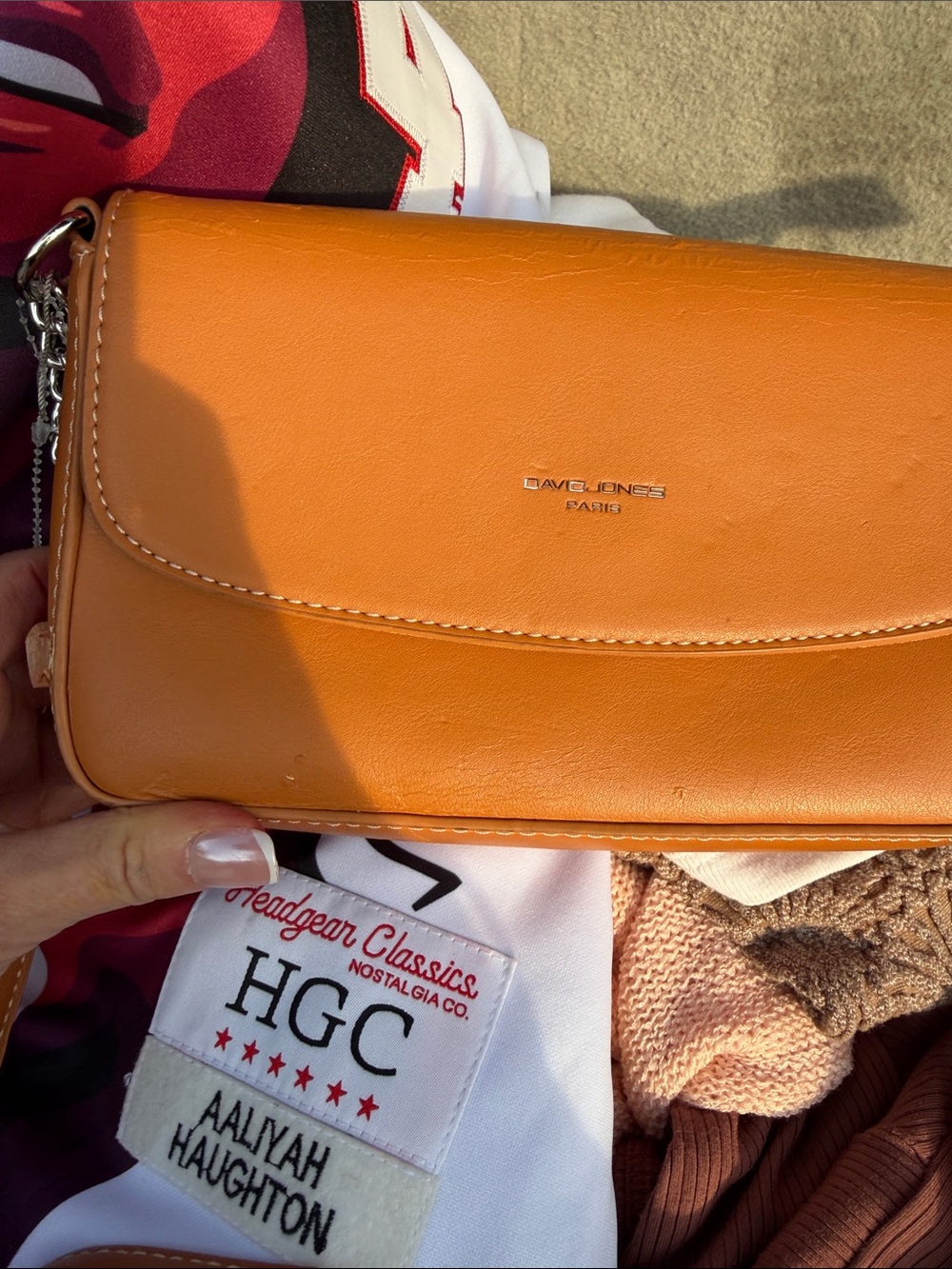 David Jones Paris Large Leather Envelope Crossbody